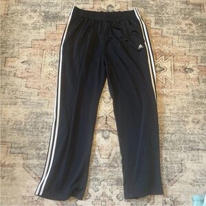 Adidas Blue and White Sweatpants with Classic Stripes XL